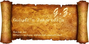 Gulyás Zakariás névjegykártya